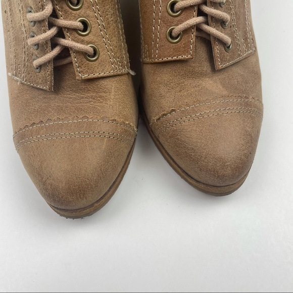 ALDO Tan Wedged Heeled Lace Booties - Picture 2 of 9